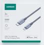Imagem de Ugreen Cabo Usb C Pd 20W Tipo-C Rápido C94 (Mfi) 2M (Preto)