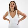Imagem de UNDER SOFT PASSION - Camisete com renda no decote/Branco GG