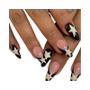 Imagem de Unhas Decoradas Francesas Longas com Estrelas Pretas - Kit com 1 Geléia, 1 Lixa e 24 Unhas