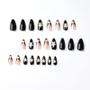 Imagem de Unhas Decoradas Francesas Longas com Estrelas Pretas - Kit com 1 Geléia, 1 Lixa e 24 Unhas