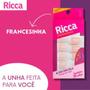 Imagem de Unhas Postiças Francesinha Rosa Claro Uso com Cola Quadrada Curta 24 Unhas Ricca