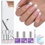 Imagem de Unhas Postiças Longas Quadradas Francesas - btartboxnails XCOATTIPS