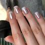 Imagem de Unhas Postiças OCOUYVD - Degradê Branco com Design Cromado - 24 Unidades