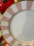 Imagem de Unidade prato sobremesa Strip rosa borda dourada 1ª classificação Alleanza