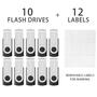 Imagem de Unidades flash USB Enfain 16GB USB 2.0 Swivel, pacote com 10 unidades pretas