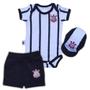 Imagem de Uniforme Bebê Corinthians Body Shorts e Boné Oficial