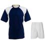 Imagem de Uniforme Esportivo 20 Camisas Azul Marinho/Branco e Calções Brancos