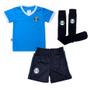 Imagem de Uniforme Infantil Juvenil Grêmio Azul Kit 3 Peças Oficial