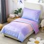 Imagem de URBONUR 4 Peças Conjunto de Roupa de Cama para Crianças Glitter Roxo Laranja Conjunto de Roupa de Cama Infantil Gradiente Staars Print Girls Bedding Toddler Comforter Set