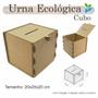 Imagem de Urna Madeira Sorteio Caixa Sugestões Cubo 20 Cm X 20 Mdf