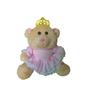 Imagem de Ursa de Pelúcia Princesa P 16cm Rosa Decoração Quarto Nicho Mamãe Bebê Presentes