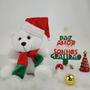 Imagem de Urso noel de pelúcia com gorro de natal 17cm enfeite decoração natalina