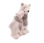 Imagem de Urso Polar Branco Casal Romântico Cerâmica 18 cm Enfeite Decorativo Natal