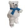 Imagem de Urso Polar com Cachecol em Pé Decoração Natalina 32 cm Luxo Tok da Casa