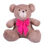 Imagem de Urso Teddy De Pelúcia Sentado Com Laço Tamanho G 50cm - Barros Baby Store