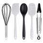 Imagem de Utensílios de cozinha COOK WITH COLOR Silicone, 5 peças em preto/branco