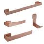 Imagem de Utensílios Para Banheiro E Lavabo Anti Ferrugem De Aluminio kit acessórios para banheiro com 4 itens de aluminio anti ferrugem