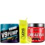 Imagem de V9 Pump Shark Pro 300g Pré Treino+Creatina Pura Monohidratada Hardcore 300g integralmedica+Coqueteleira 700 ML