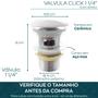 Imagem de Valvula Click 1 1/4 Com Ladrão Lavabo Aço Inox Ralo para Pia de Banheiro Cuba 40mm Valvula de Escoamento Lavatorio