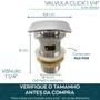 Imagem de Valvula Click 1 1/4 Com Ladrão Lavabo Aço Inox Ralo para Pia de Banheiro Cuba 40mm Valvula de Escoamento Lavatorio