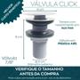 Imagem de Valvula Click 7/8 30mm Tampa Aço Inox Ralo de Pia Banheiro Lavabo Tampa Inox Polido Brilhoso Ralo ABS Valvula de Escoamento Cuba Lavatorio