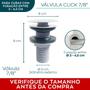 Imagem de Valvula Click 7/8 Abs Tampa Inox E Sifão Sanfonado Kit Pia