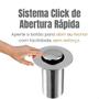 Imagem de Válvula Click Cromada Ralo Pia Lavatório Cuba Aço Inox 7/8 Crie Construa