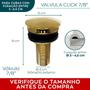 Imagem de Valvula Click Dourada 7/8 Aço Inox Ralo Pia Banheiro Luxo Escoamento Cuba 3cm Valvula Inteligente Lavatorio Lavabo Gold 30mm