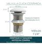 Imagem de Válvula Click para Cuba 1.1/4 Inox Tampa Cerâmica - Flex Hidro