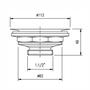 Imagem de Válvula de Escoamento para Cozinha 4.1/2" X 1.1/2" com Cesta de Metal Cromado