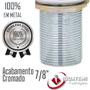 Imagem de Válvula Para Lavatório Cuba Luxo Tampa Banheiro Lavabo Sem Ladrão 7/8" 100% Metal Acabamento Cromado Iguatemi
