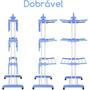 Imagem de Varal 3 Andares Tipo Torre Dobravel Reforçado Com Cabideiros Cabideiros Laterais Compacto Duravel