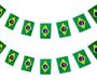 Imagem de Varal Bandeira Do Brasil C/ 20 Bandeirinhas Em Tecido 6m