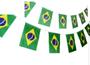 Imagem de Varal C/ 20 Bandeirinhas Brasil Em Poliéster Durável 5,5m