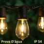 Imagem de Varal de Luzes Externo Cordão Gambiarra 10 Metros com 20 Soquetes E27  Sem Lâmpadas, com Prolongador