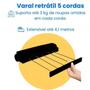 Imagem de Varal Inteligente Rotoflex Secalux Recolhível Parede Casa Lavanderia Quintal 5 Cordas 4,10M Resisten