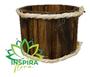 Imagem de Vaso Cachepo Violeta Oitavado Corda Marron Rustico 9x13x13