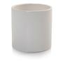 Imagem de Vaso Cachepot com Prato de Bambu Branco Fosco G Cube Pozzani