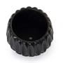 Imagem de Vaso Cachepot Geometric com Prato de Bambu Preto Fosco Pozzani