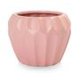 Imagem de Vaso Cachepot Geometric com Prato de Bambu Rosa Fosco Pozzani