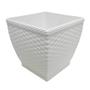 Imagem de Vaso Cachepot Rattan M3 Quadrado Branco (0,35L) INJEPLASTEC