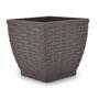 Imagem de Vaso Cachepot Rattan M3 Quadrado Coffee (0,35L) INJEPLASTEC