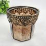 Imagem de Vaso Castical 10X10Cm Rustico Marrom Vidro E Metal