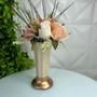 Imagem de Vaso centro de mesa cobre com pedestal e arranjo floral