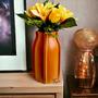 Imagem de Vaso de Cerâmica p/ Flores Plantas 25cm Imitando Couro G