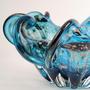 Imagem de Vaso De Murano Azul E Rose Italy Murano 11X24Cm Decoração