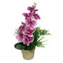 Imagem de Vaso de palha natural com orquídea artificial