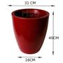 Imagem de Vaso de planta decorativo coluna lisa brilhante interior e exterior jardim 40x31