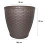 Imagem de Vaso de Planta Decorativo Rattan 10 Litros Café - Injeplastec