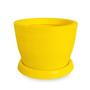 Imagem de Vaso De Planta + Prato Redondo Decorativo R 30X40 Amarelo